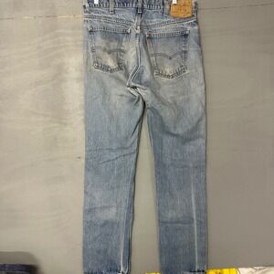 Levi Strauss 505 Mens Jeans Light Wash Denim Button Fly Straight Leg Size 34x32